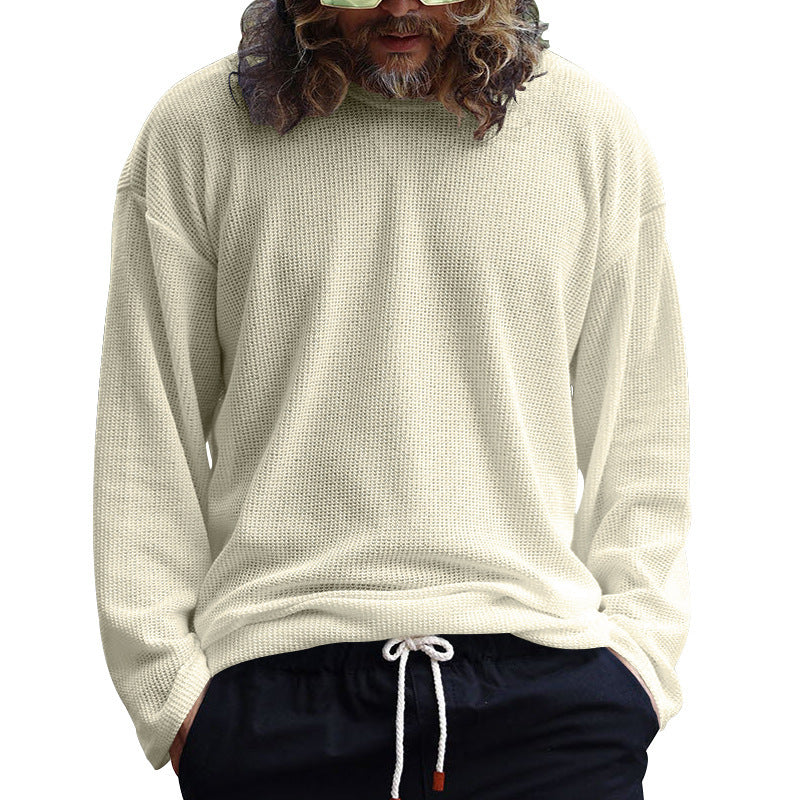 Casual long sleeve structured t-shirt for men with side slits Lune London