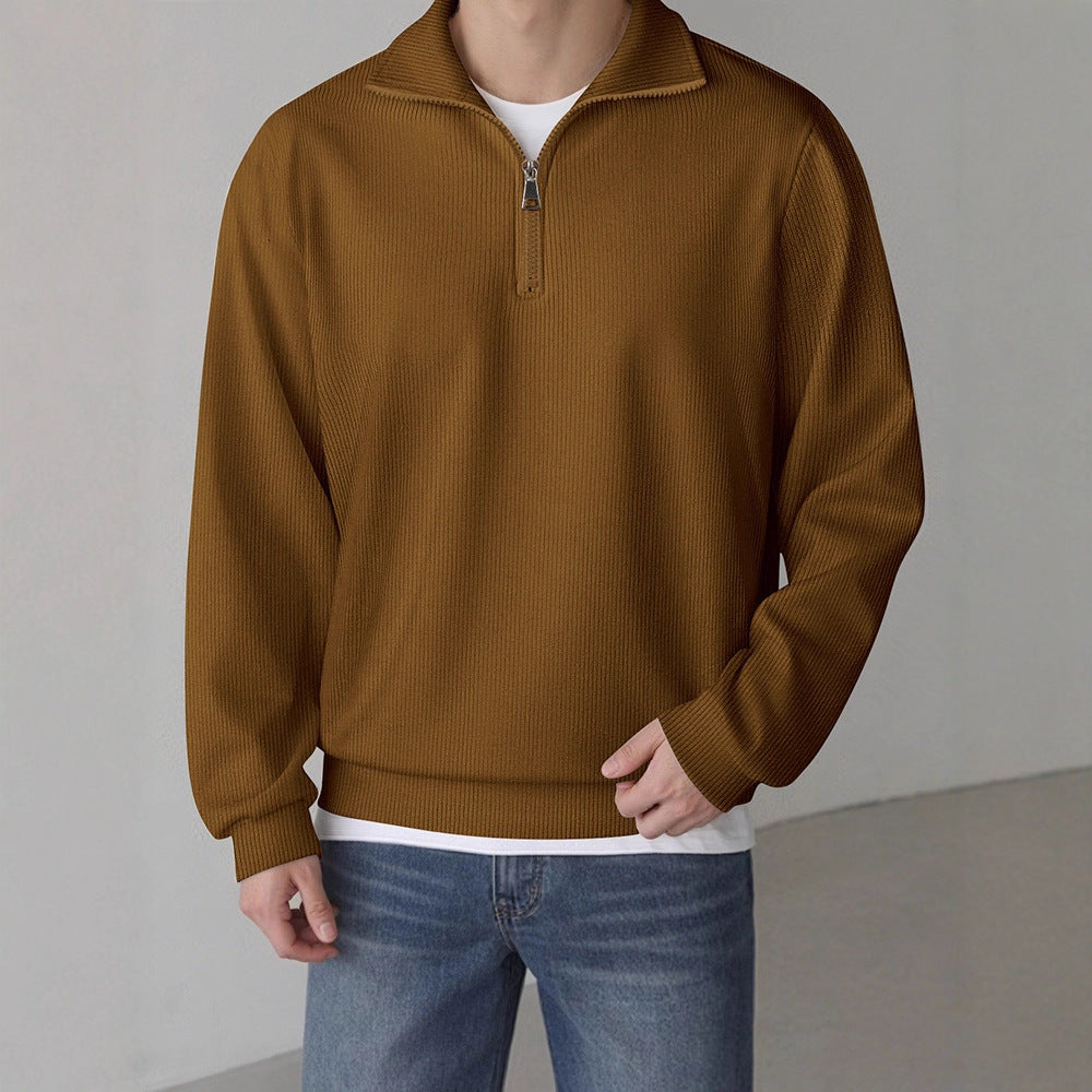 Casual pullover for men with half zipper Lune London