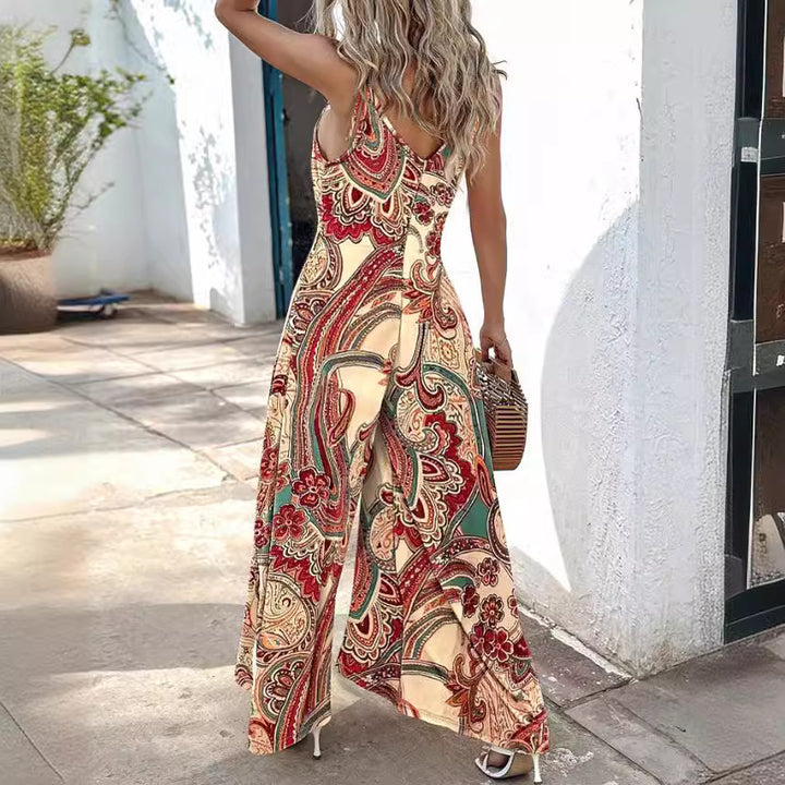 Maxi dress for women with a vibrant paisley pattern