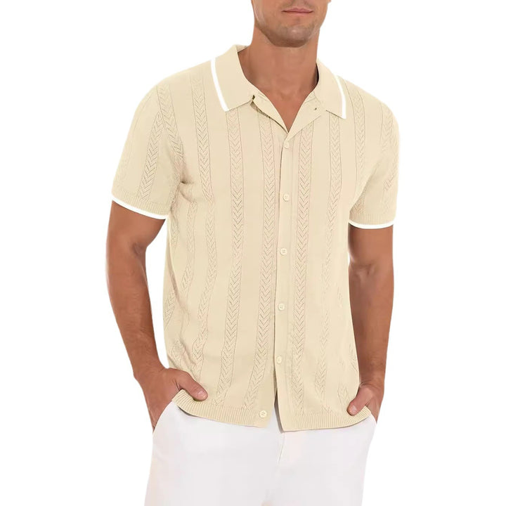Short sleeve polo shirt for men with textured design Lune London