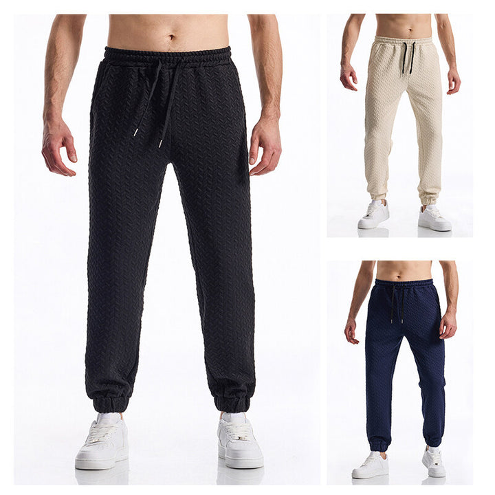 Chic and stylish men's leisure sports pants with textured design