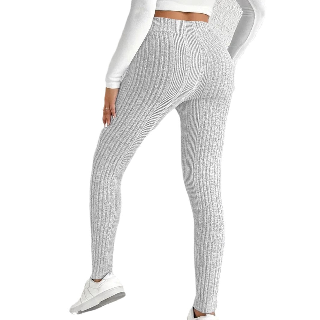 Leggings for women with textured ribbed pattern and high waist Lune London