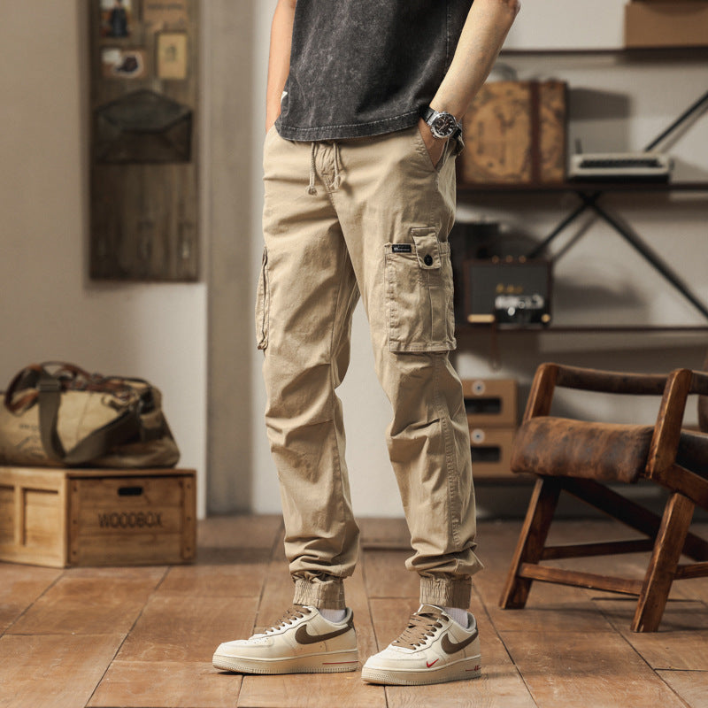 Pantalon cargo robuste pour hommes avec taille élastique et poches pratiques Lune London