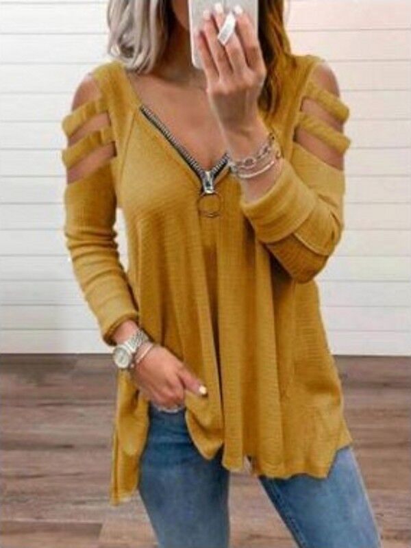 Ladies knit sweater with trendy cut-out sleeves Lune London