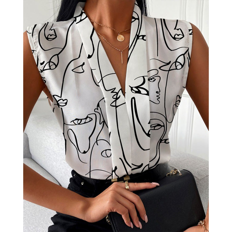 Ladies Elegant Sleeveless Blouse Lune London