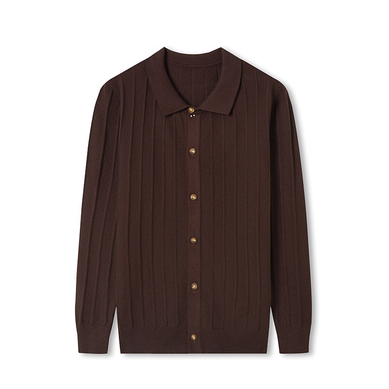 Men's knitted jacket with structured pattern and elegant buttons Lune London