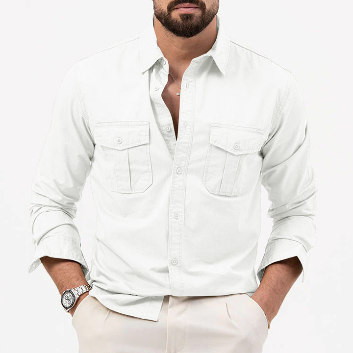 Long sleeve shirt for men with two chest pockets and modern fit Lune London