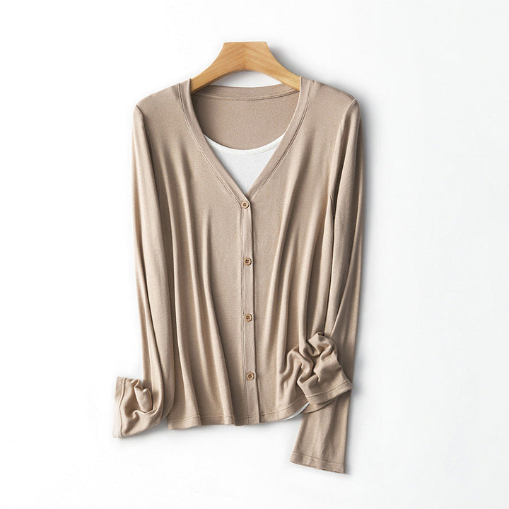 Women Lightweight Long Sleeve Button-Up Cardigan Lune London