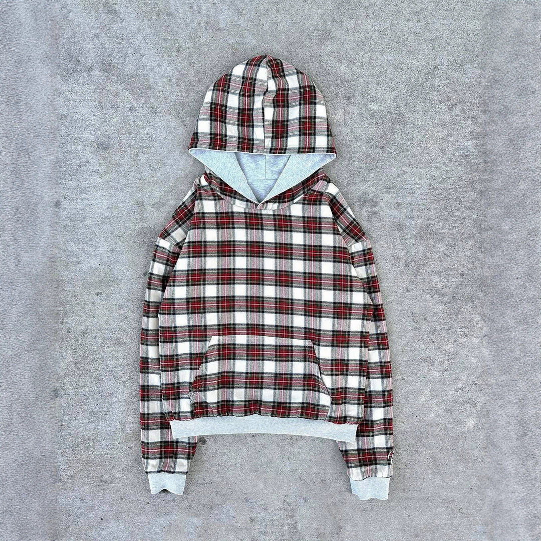 Sweat à capuche confortable pour femme avec motif à carreaux Chic & Stil