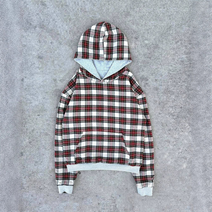 Sweat à capuche confortable pour femme avec motif à carreaux Chic & Stil