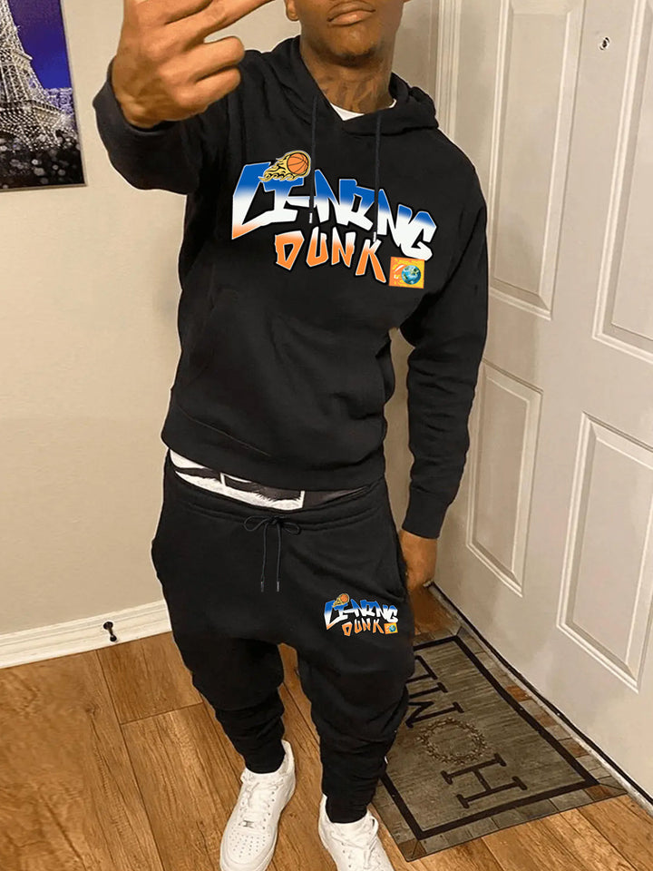 Women's sporty hoodie and jogger pants set with creative basketball design Lune London