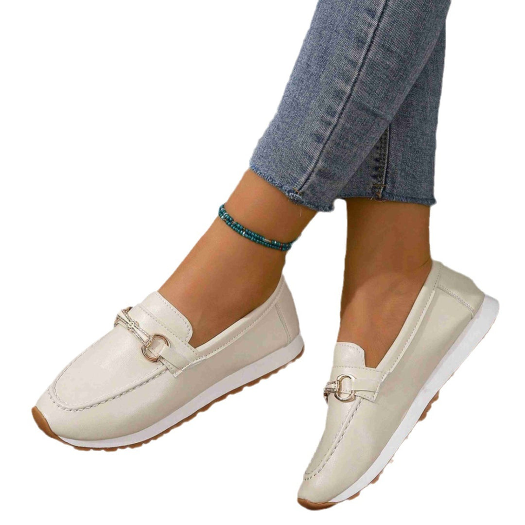 Elegant loafers for ladies with fashionable buckle detail Lune London