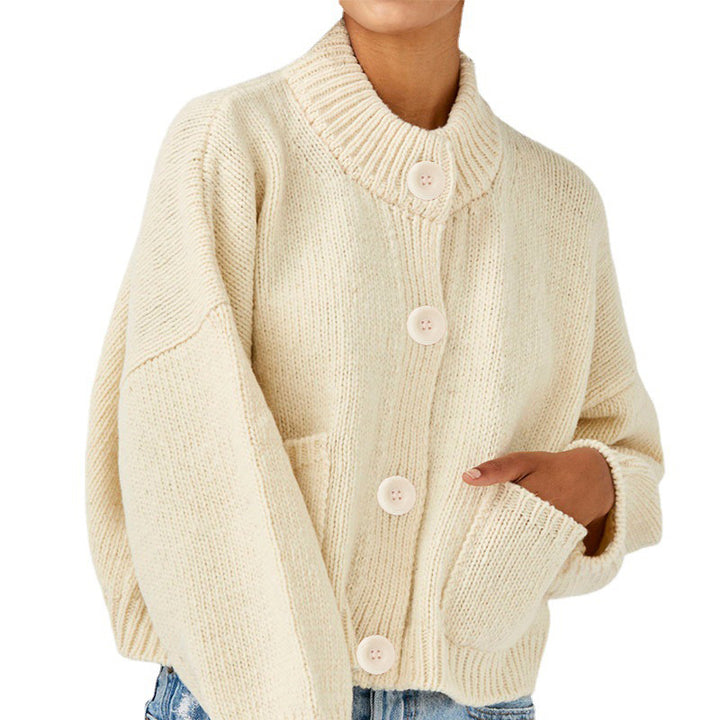 Casual style knit jacket for women with button details Lune London