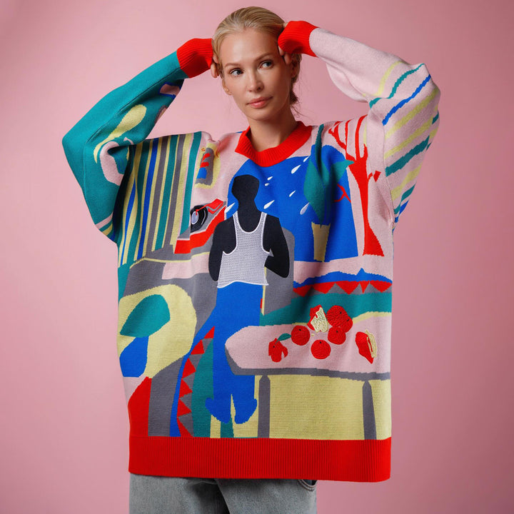 creative sweater for women with unique artistic design Lune London