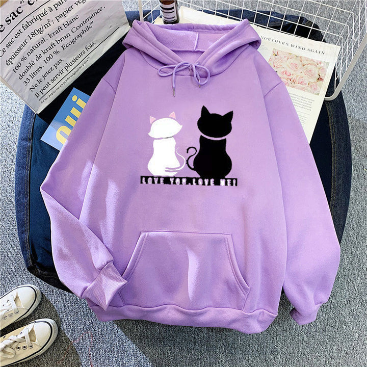 Women's hoodie with cute cat design and casual fit Chic & Stil