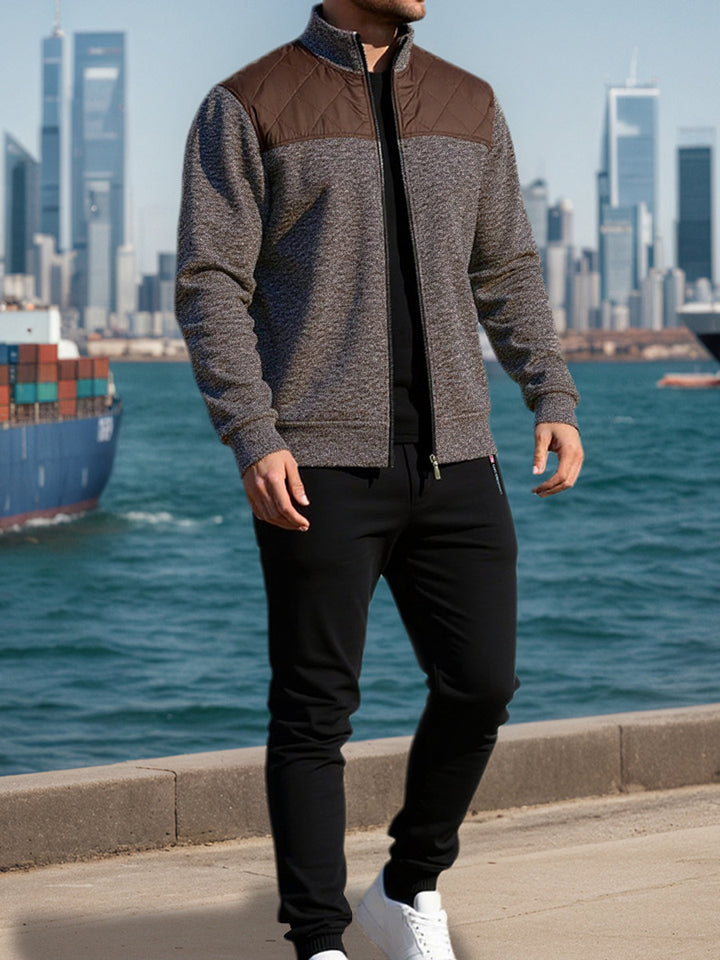 Men's sports jacket with a horizontal rib pattern and a slightly padded shoulder area Lune London