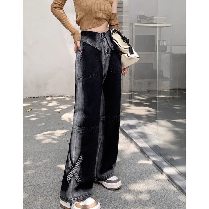 Jeans larges pour femmes avec des fentes latérales innovantes Chic & Stil