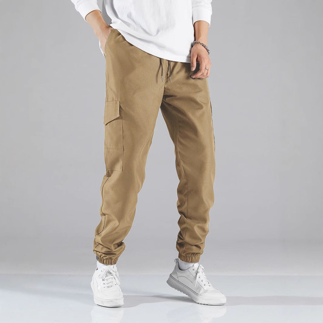 Men's cargo jogger pants with elastic waistband and side pockets Lune London