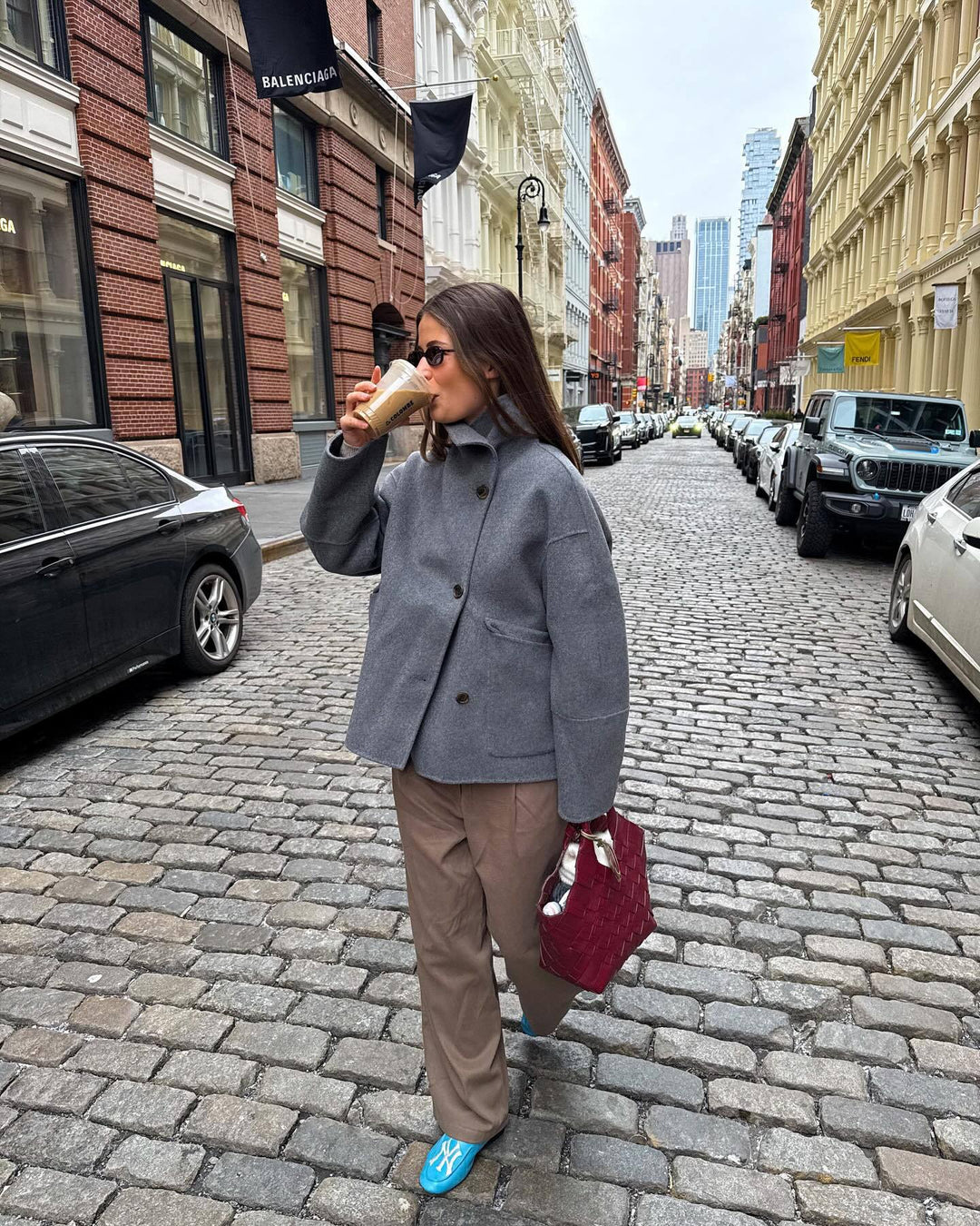 Ladies Oversized Fashionable Jacket in High-Quality Wool Blend Lune London