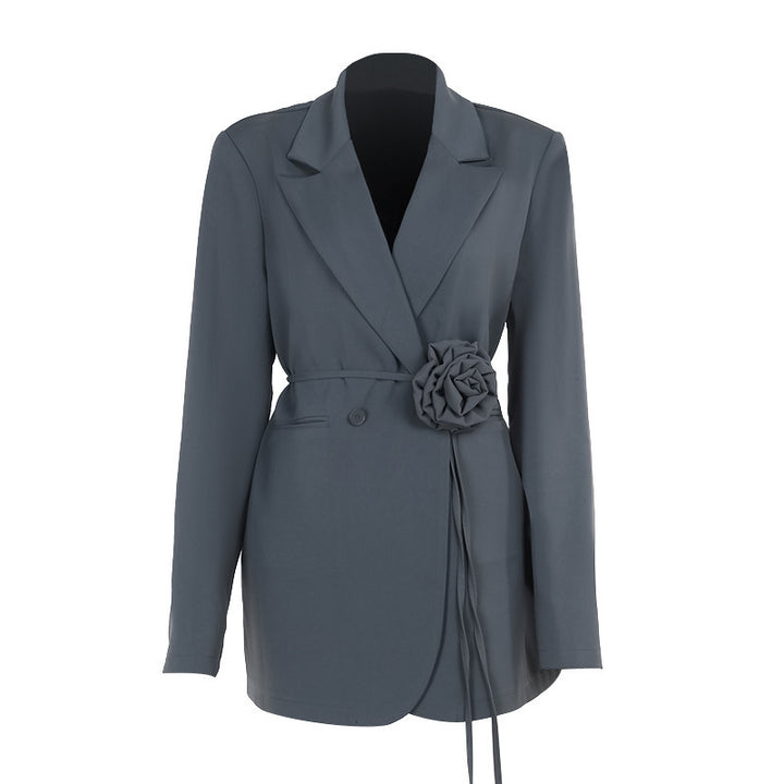 Blazer jacket for women with decorative flower band Lune London