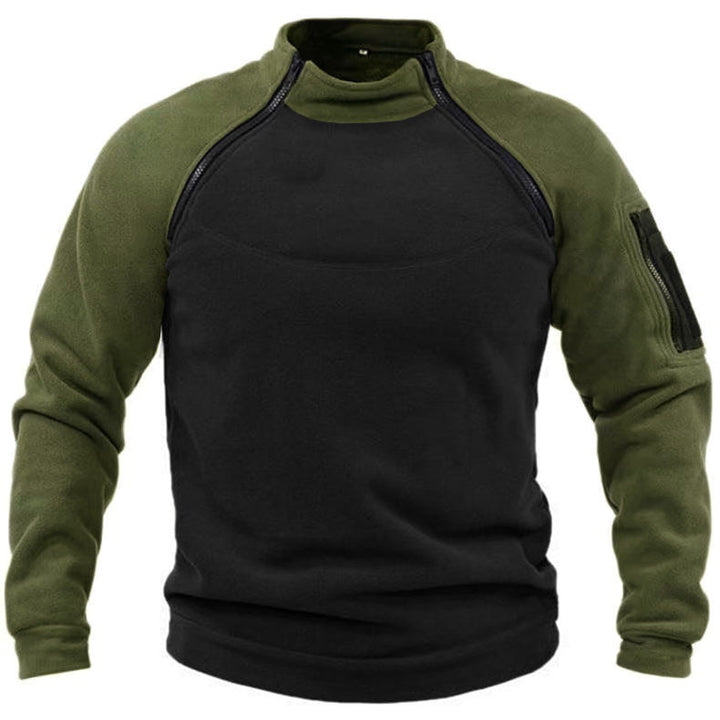 Fleece pullover for men with high collar and functional pockets Lune London