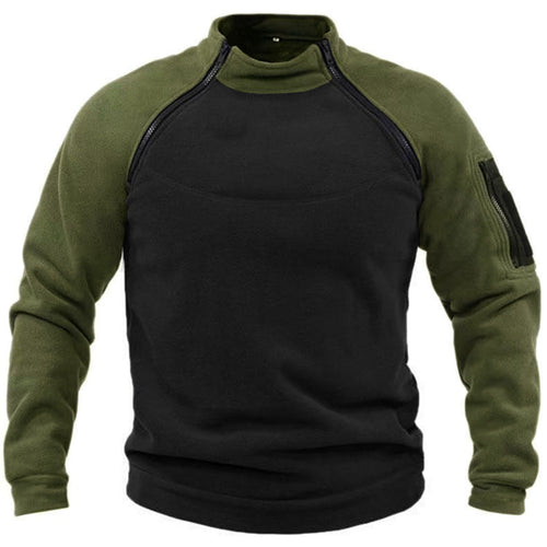 Fleece pullover for men with high collar and functional pockets Lune London