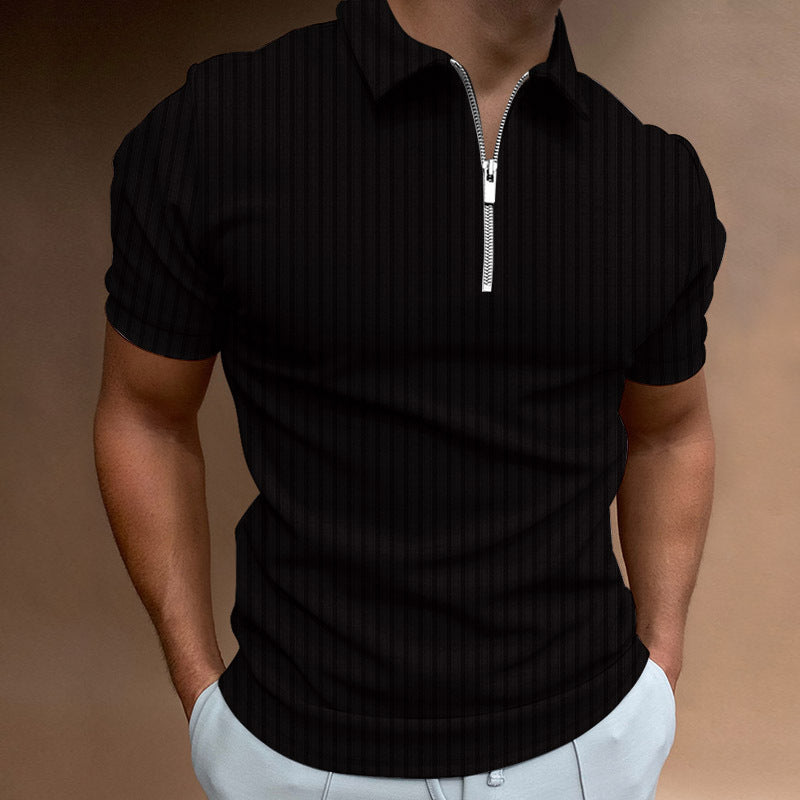 Men's polo shirt with zip collar short sleeves Lune London