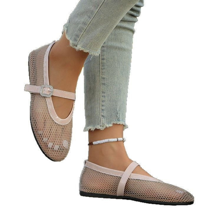 Elegant ballerinas for ladies with breathable mesh design and fashionable strap Lune London