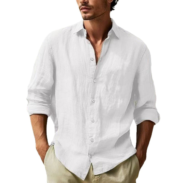 Light linen shirt for men with short button placket and relaxed fit Lune London