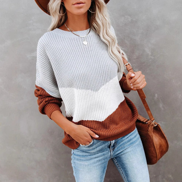 Pull tendance femme avec motif chevron graphique Chic & Stil