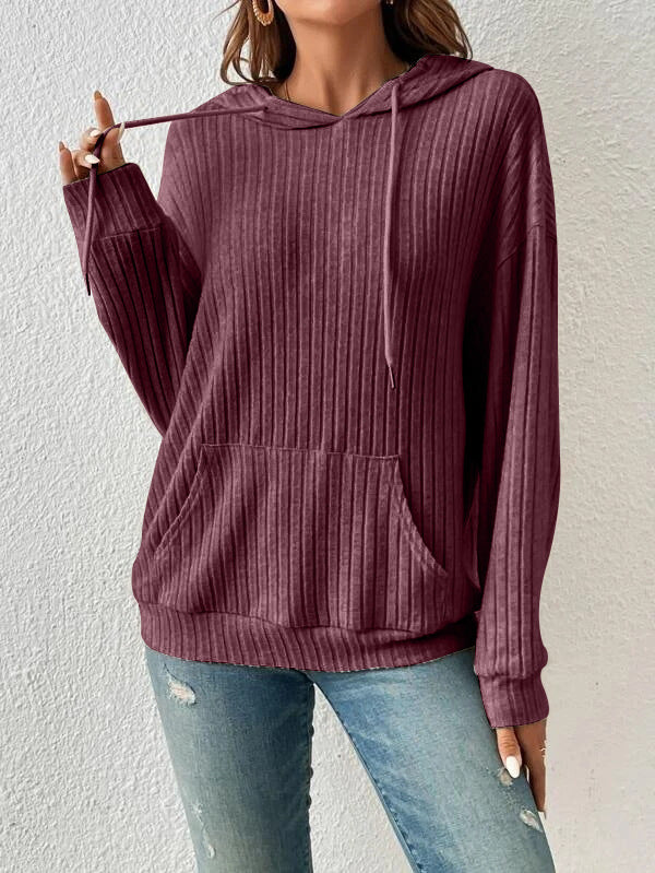 Ladies casual hoodie with ribbed structure Lune London