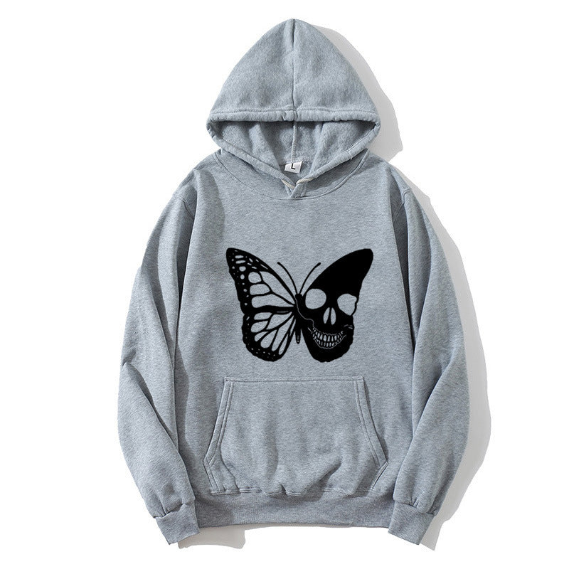 Women's hooded sweatshirt with creative butterfly skeleton design Chic & Stil