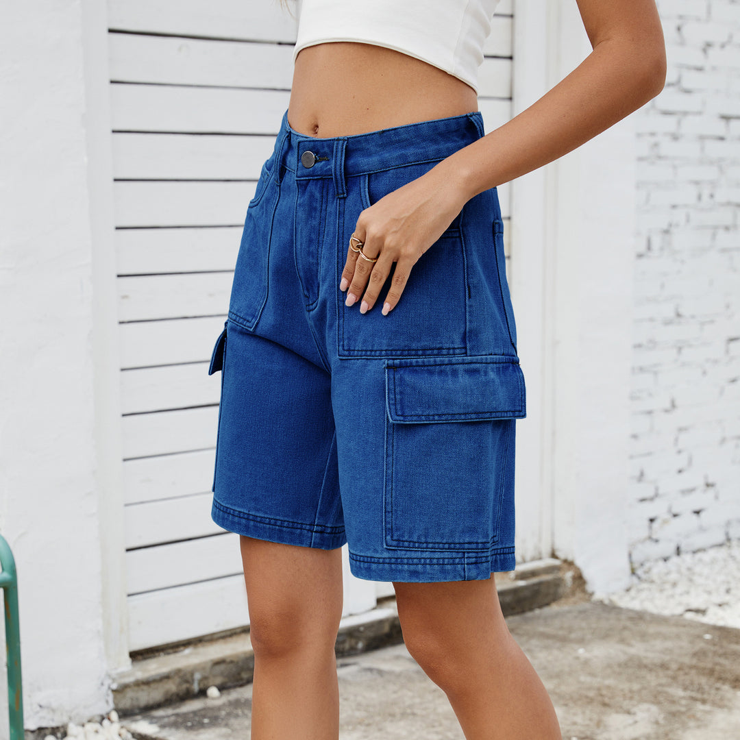 Women's cargo shorts with side pockets and high waist Lune London