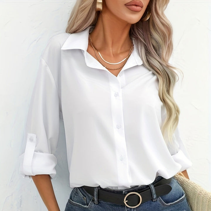 Ladies elegant long sleeve shirt in breathable cotton Lune London