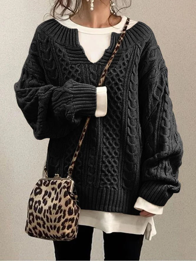 Knit sweater for women with structured pattern Lune London