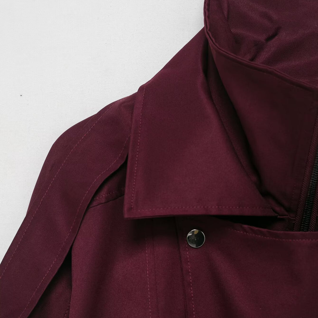 Modest transition jacket for ladies with side zipper and adjustable drawstring Lune London