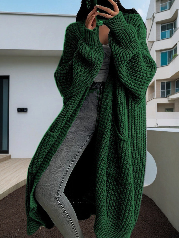 Cardigan en tricot épais pour femmes avec devant ouvert et poches pratiques Chic & Stil