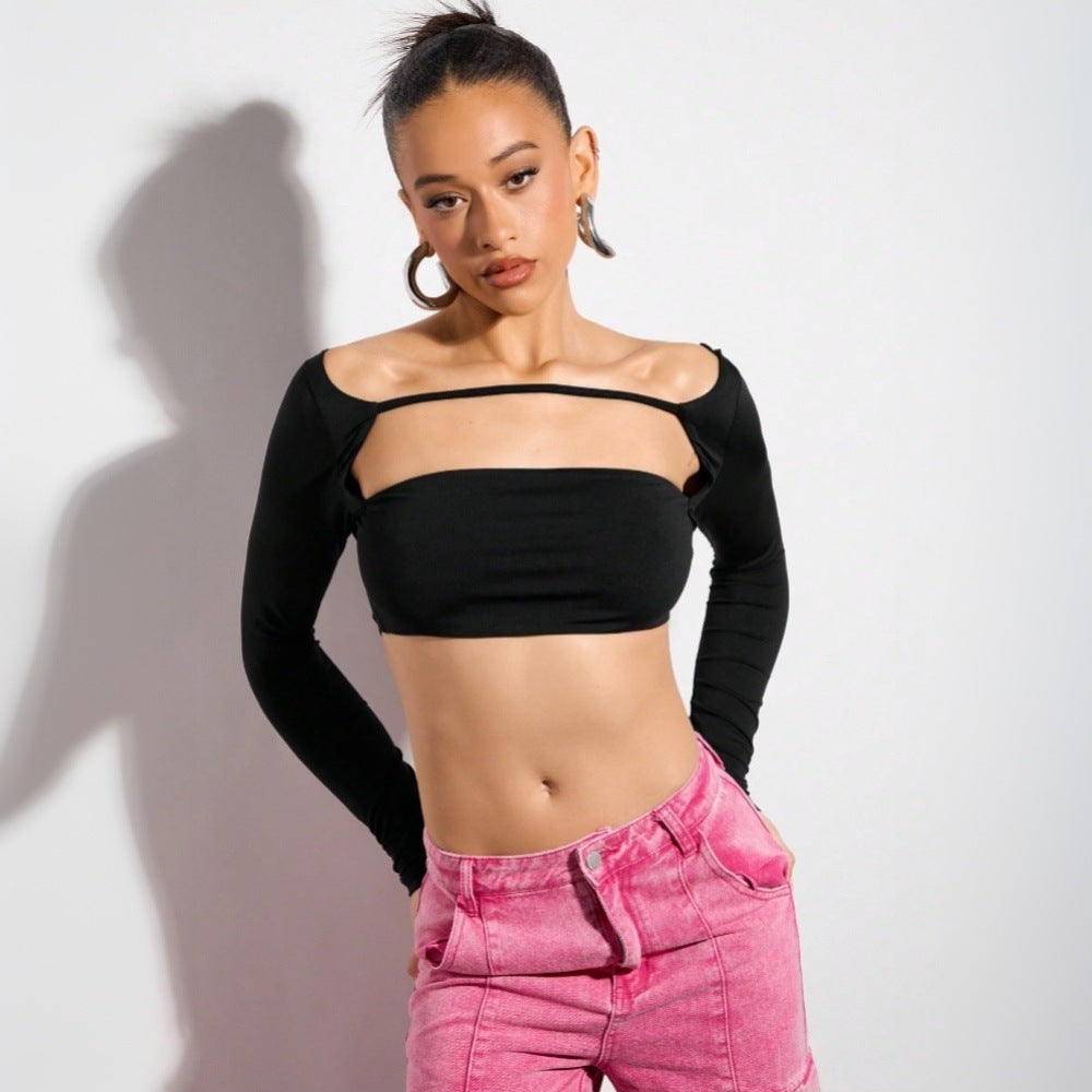 Chic & Stil asymmetrical cut long sleeve top for women