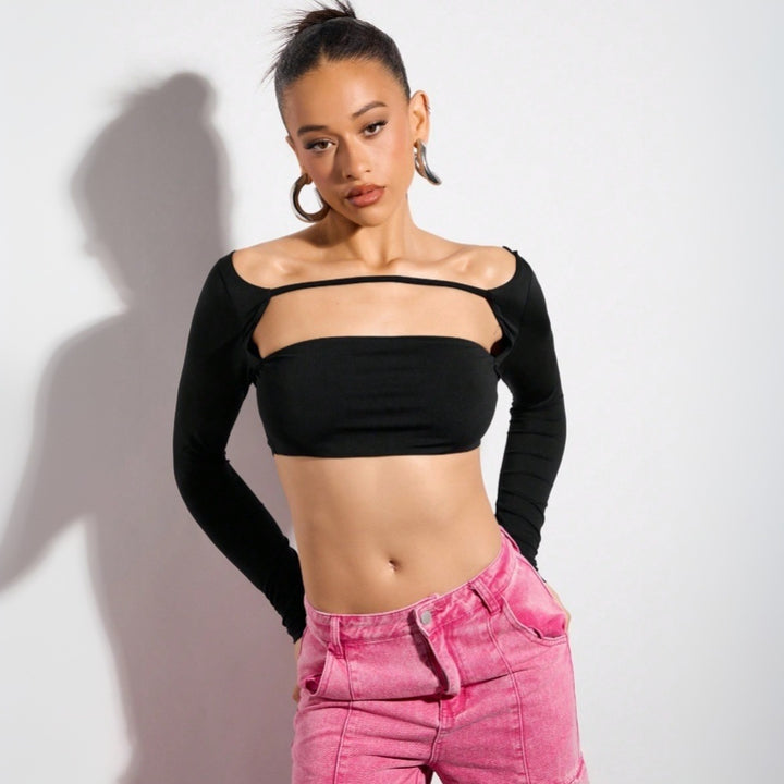 Chic & Stil asymmetrical cut long sleeve top for women