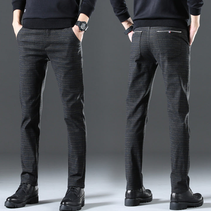 Modern chino trousers for men with elastic waistband and side pockets Lune London