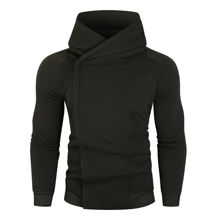 Men's hoodie with asymmetrical zip and high collar Lune London