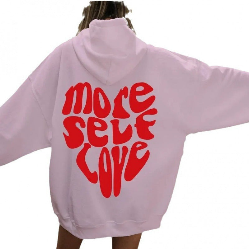 Women's oversized hooded sweatshirt with creative heart design Lune London
