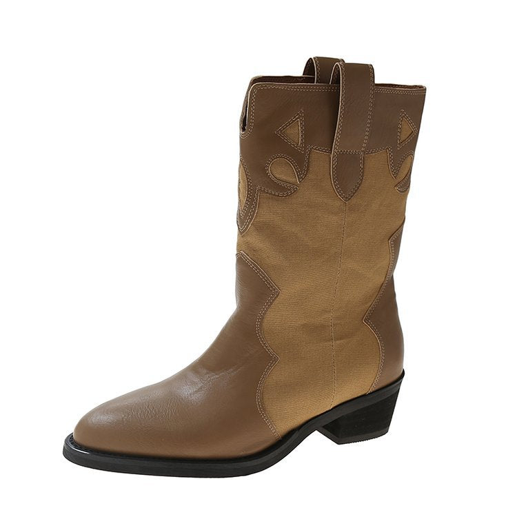 Lune London embroidered pattern cowboy ankle boots for women