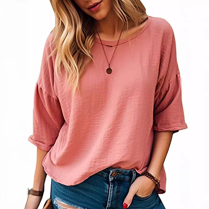 Oversized long sleeve shirt for women in soft textured material Lune London