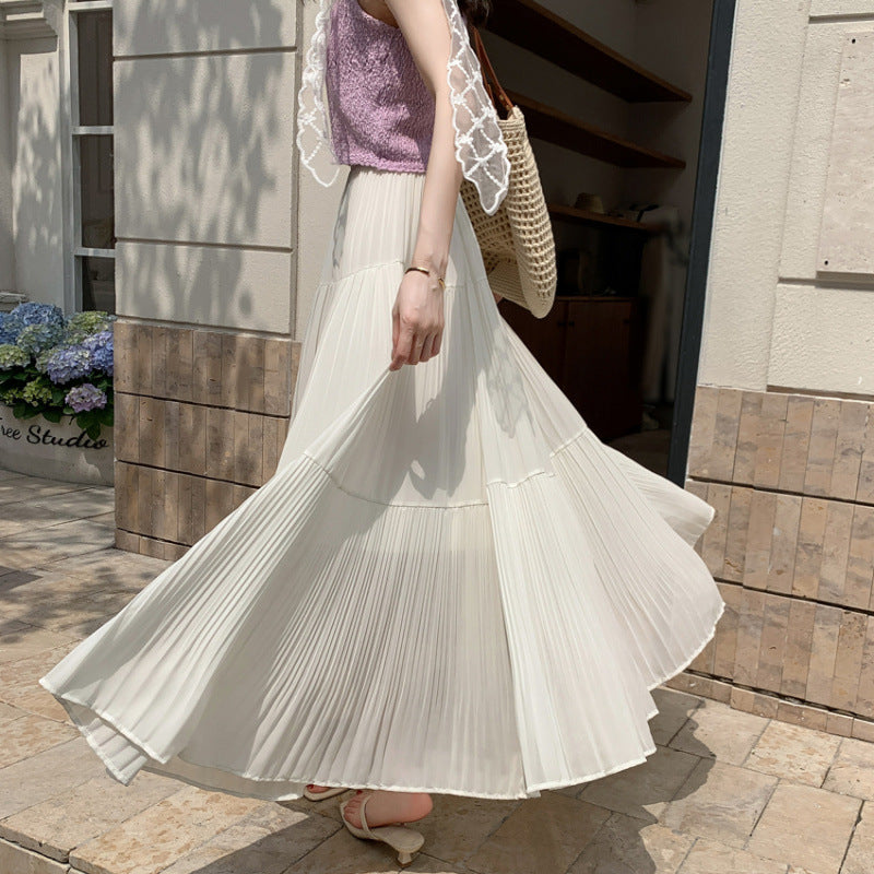 Lune London pleated flowy maxi skirt for women