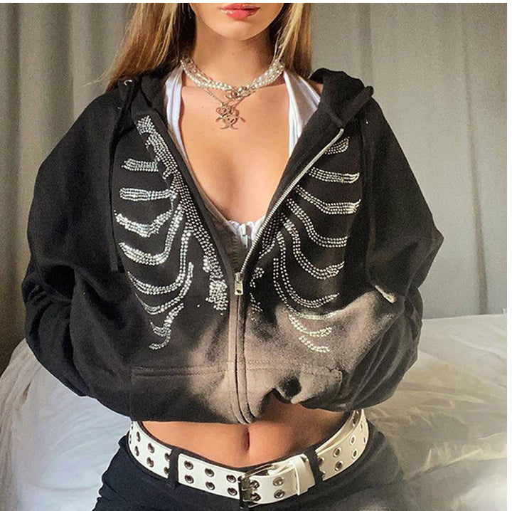 Women's hoodie with striking skeleton design Lune London
