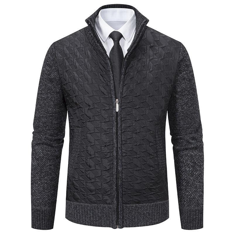 Veste matelassée stylée pour homme avec matériau supérieur texturé et col haut Lune London