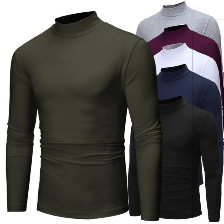 Chic und Stil | Men's Elegant Long Sleeve Shirt with High Collar and Figure-Hugging Cut