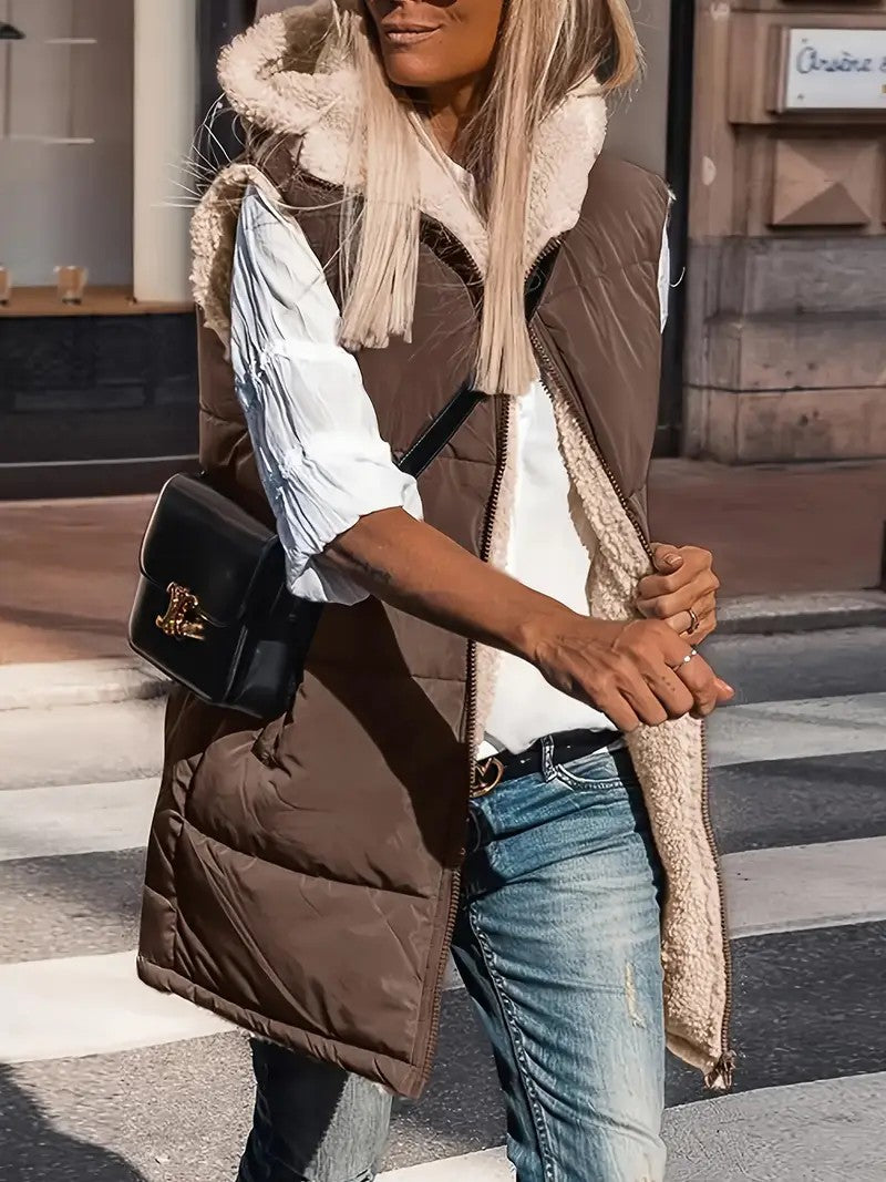 Reversible women's jacket with sherpa lining Lune London