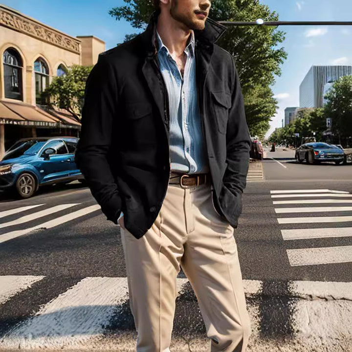 Timeless utility jacket for men with practical pockets and high collar Lune London